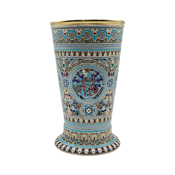 Russian silver gilt and cloisonné enamel cup, Moscow by Pavel Ovchinnikov, 1895. - image 3