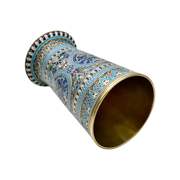 Russian silver gilt and cloisonné enamel cup, Moscow by Pavel Ovchinnikov, 1895. - image 7