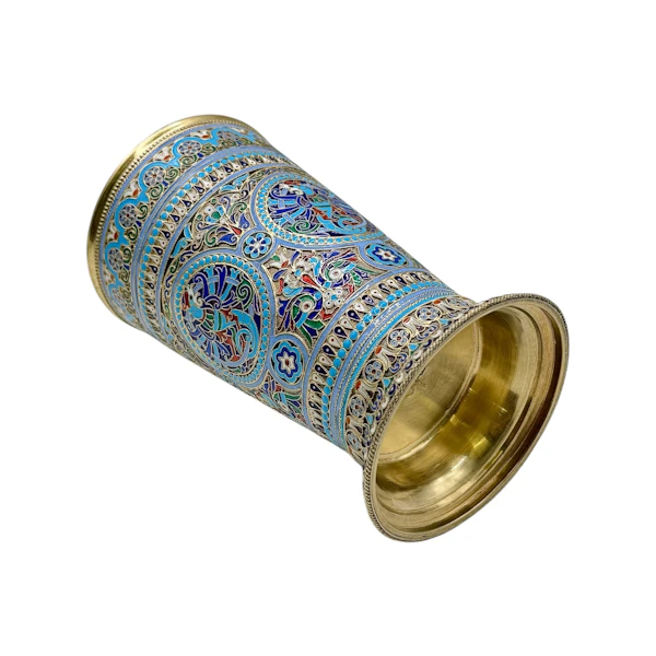 Russian silver gilt and cloisonné enamel cup, Moscow by Pavel Ovchinnikov, 1895. - image 6
