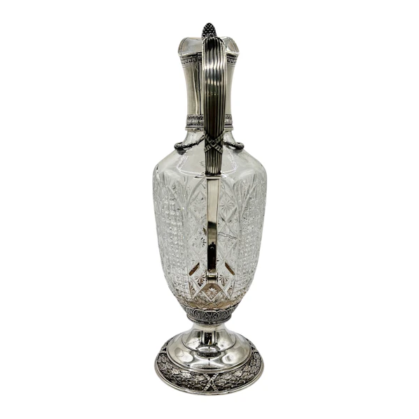 Fabergé silver and cut glass claret jug, Moscow, c.1900. - image 2