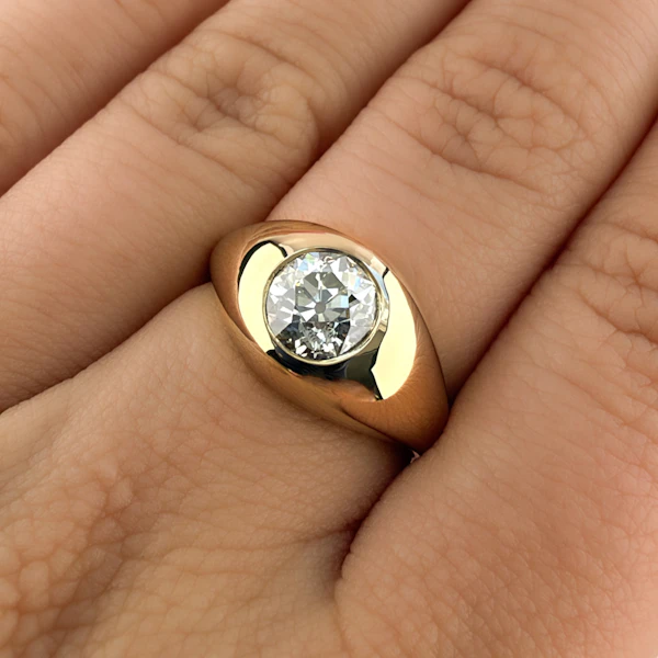 Edwardian 1.32ct Single Stone Diamond Gypsy Ring - Saddington Jewellery Stand 375 - image 4