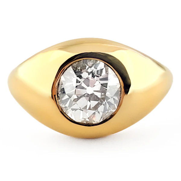 Edwardian 1.32ct Single Stone Diamond Gypsy Ring - Saddington Jewellery Stand 375 - image 1