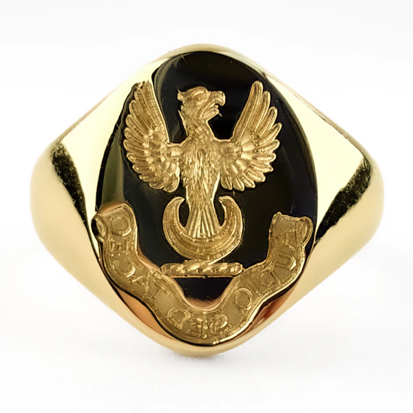 Vintage Eagle Intaglio & Motto Signet Ring - Saddingtons Jewellery Stand 375 - image 4