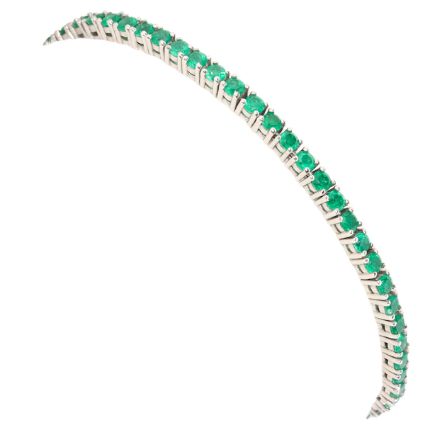 Vintage Colombian Emerald Tennis Bracelet, 4.5ct - image 2