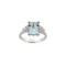18ct White Gold Emerald Cut Aquamarine and Diamond Ring Spectrum Antiques - image 1