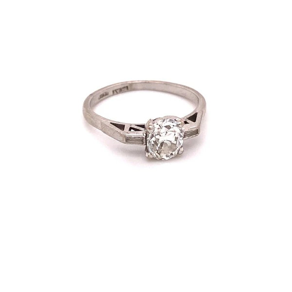 'Oval cut' diamond Art Deco Ring ca. 1920-35 - image 2