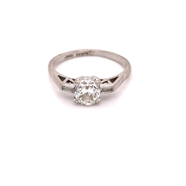'Oval cut' diamond Art Deco Ring ca. 1920-35 - image 1