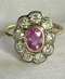 'Pretty in Pink'- Natural Pink Sapphire and Diamond Cluster Ring ca1920-35 - image 3