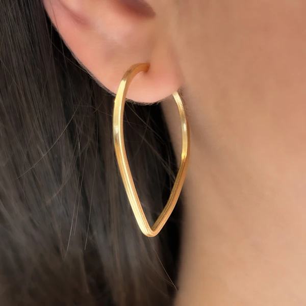 Rounded Triangular Hoop Earrings - Saddingtons Jewellery Stand 375 - image 1