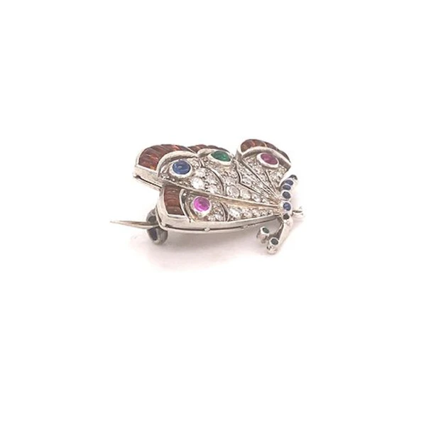 'Spread Your Wings'- Beautiful Gem set Butterfly in Platinum Ca 1935-40 - image 2