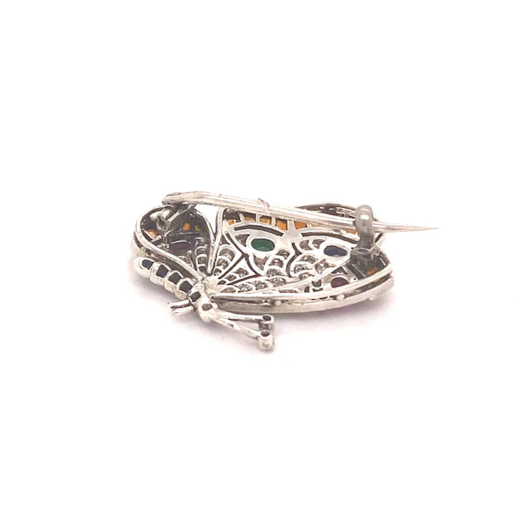 'Spread Your Wings'- Beautiful Gem set Butterfly in Platinum Ca 1935-40 - image 6