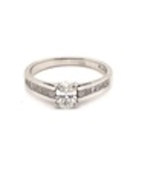 Oval Diamond Solitaire Ring ca. 2000 - image 1