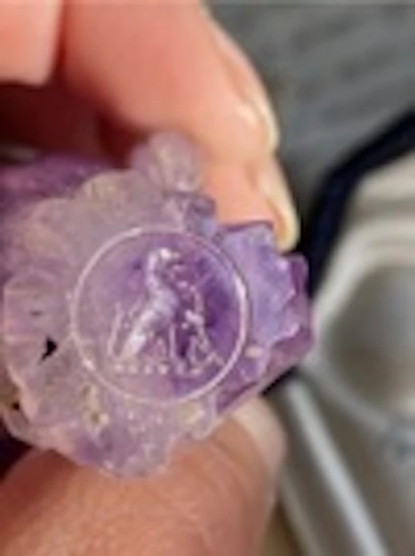 Carved Seal of Maltese Falcon in Amethyst Ca 1880 - image 7