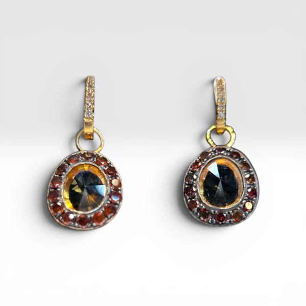 By Annoushka - Citrine & Coloured Diamond Drop Earrings in 18k Yellow Gold - image 2