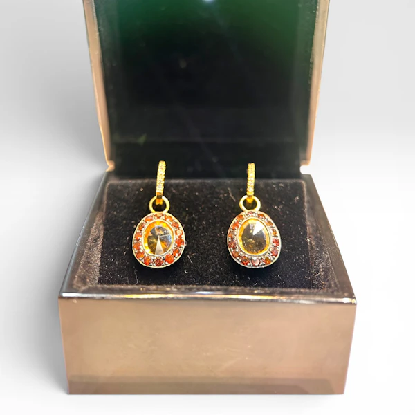 By Annoushka - Citrine & Coloured Diamond Drop Earrings in 18k Yellow Gold - image 3