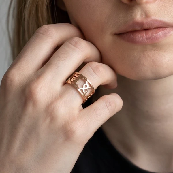 Vintage Hermès Chaîne d’Ancre Passerelle Ring in 18k Rose Gold — 1979 - image 2
