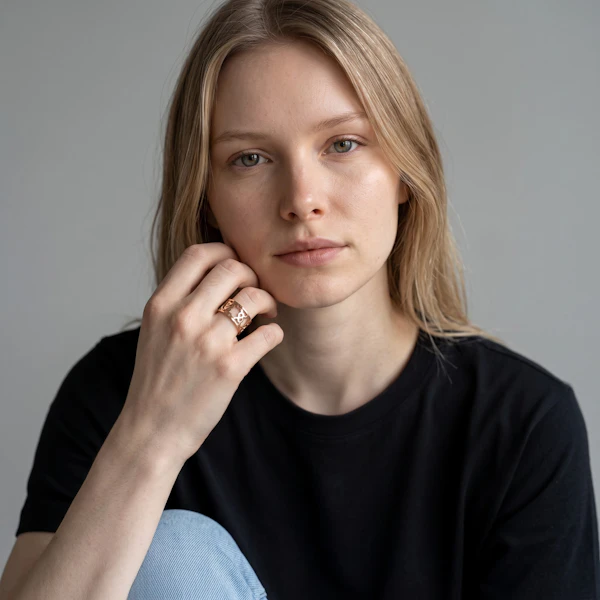 Vintage Hermès Chaîne d’Ancre Passerelle Ring in 18k Rose Gold — 1979 - image 4