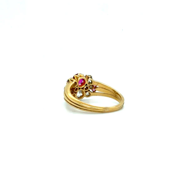 A Bright and Vibrant Burma Ruby and 'Old Cut' Diamond Edwardian Ring - image 6