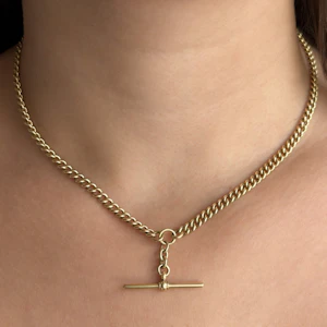17″ Curb Link Albert Chain - Saddingtons Jewellery Stand 375