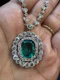 AN ART DECO COLOMBIAN EMERALD AND DIAMOND PENDANT NECKLACE - image 2