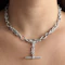 Victorian 1897 Knot & Reef Link Silver Albert Chain - Saddingtons Jewellery Stand 375 - image 1