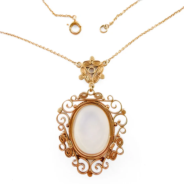 Edwardian Moonstone Pendant Necklace - Saddingtons Jewellery Stand 375 - image 4