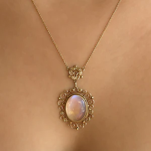Edwardian Moonstone Pendant Necklace - Saddingtons Jewellery Stand 375