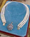 Downstairs at Grays. A very fine High Carat (tested), Yellow Gold, Silver tipped Oval Diamond Clasp, with double receipt fasteners for a triple row necklace of Cultured Pearls - image 7