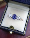 Downstairs in Grays: An extremely beautiful Sapphire and Diamond Three Stone Engagement Ring, Circa 1935. - image 4