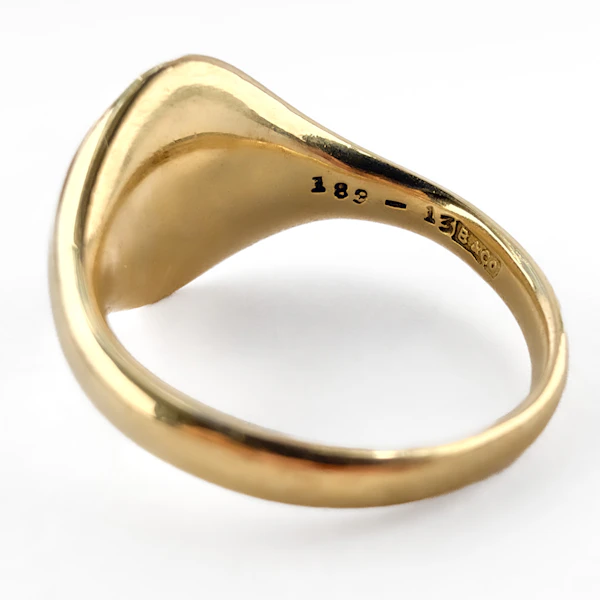 1918 Lynx & Motto Intaglio Signet Ring - Saddingtons Jewellery Stand 375 - image 4