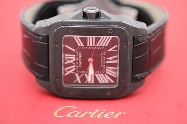 Cartier DLC Coated Santos 100 Carbon 3774 / WSSA0006 - image 2