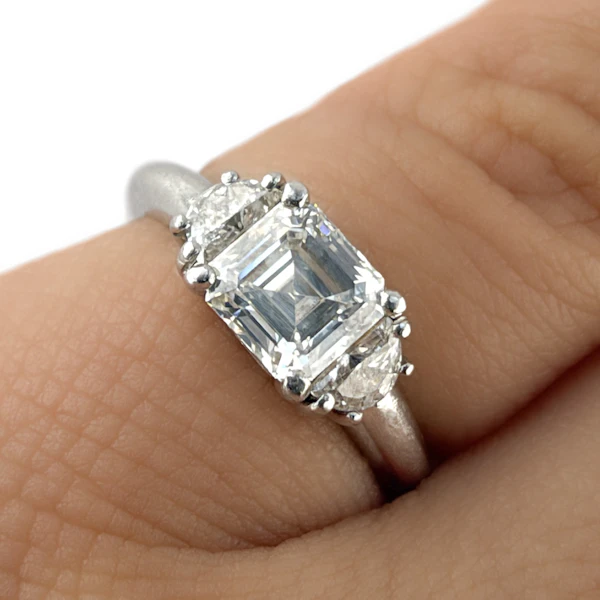 Millennium 1.34ct Three-Stone Diamond Ring by HIRSH - Saddingtons Jewellery Stand 375 - image 2