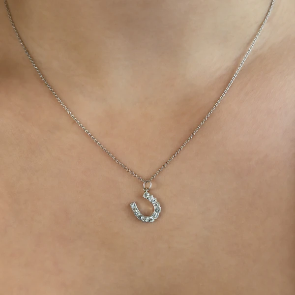 Edwardian Diamond Horseshoe Pendant - Saddingtons Jewellery Stand 375 - image 5