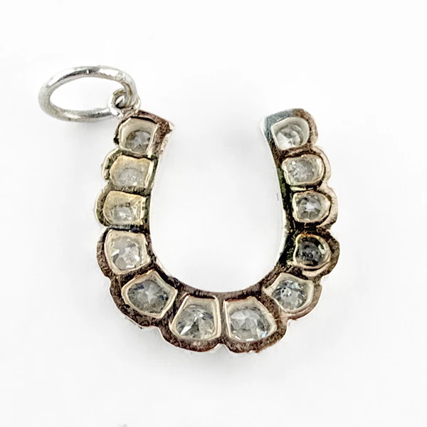 Edwardian Diamond Horseshoe Pendant - Saddingtons Jewellery Stand 375 - image 4