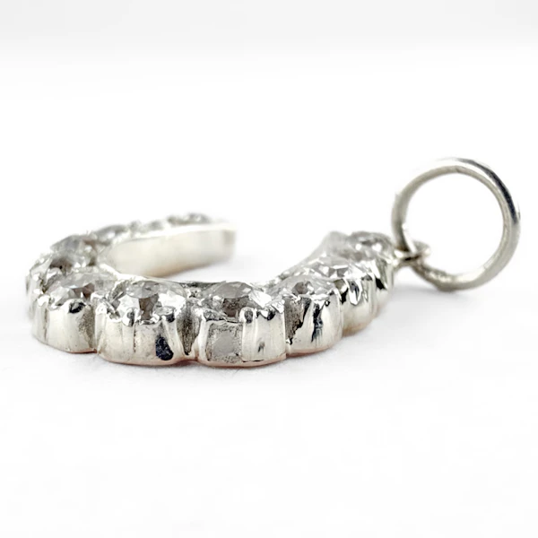 Edwardian Diamond Horseshoe Pendant - Saddingtons Jewellery Stand 375 - image 3