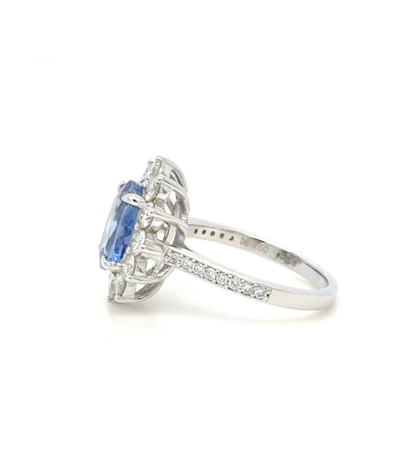 2.86ct Ceylon Sapphire & diamond ring No-Heat 18k gold - image 4