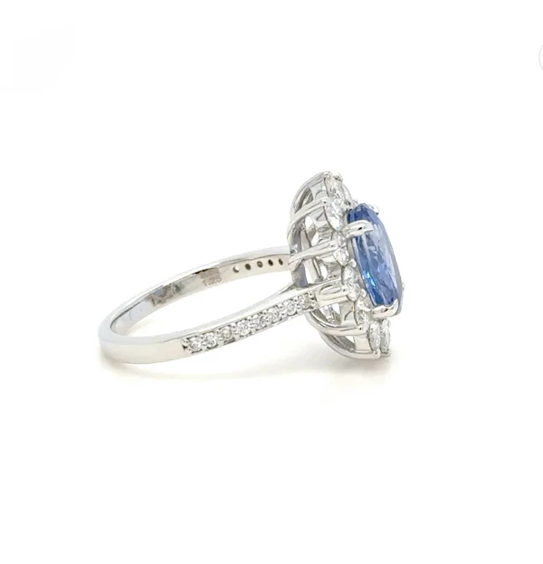 2.86ct Ceylon Sapphire & diamond ring No-Heat 18k gold - image 3