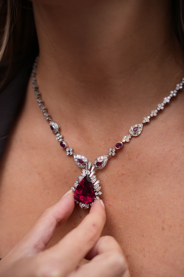 Rubellite & Diamond Necklace - image 2