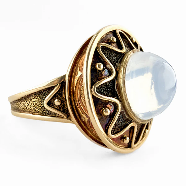 1970s Moonstone Statement Ring - Saddingtons Jewellery Stand 375 - image 1