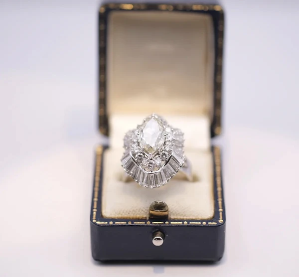 Marquise-Cut Diamond Ballerina Ring - image 3