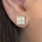 Vintage Baguette & Round Diamond Square Stud Earrings - Saddingtons Jewellery Stand 375 - image 1