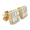Vintage Baguette & Round Diamond Square Stud Earrings - Saddingtons Jewellery Stand 375 - image 2