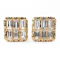 Vintage Baguette & Round Diamond Square Stud Earrings - Saddingtons Jewellery Stand 375 - image 4