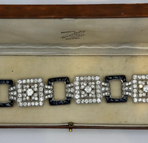 Art Deco Diamond & Sapphire Bracelet - image 3
