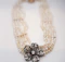 Victorian Natural Pearl Five-Strand Necklace with 4.5ct Old-Cut Diamond Flower Clasp - image 3