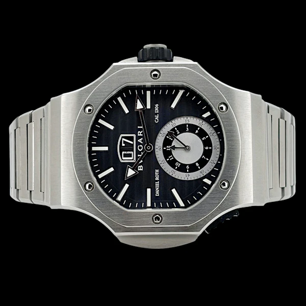 BVLGARI x DANIEL ROTH ENDURER CONTINUOUS "CHRONOSPRINT" FLYBACK CHRONOGRAPH STAINLESS STEEL 51mm WITH BOX AND BVLGARI SERVICE BRE 56 S CHS - image 4