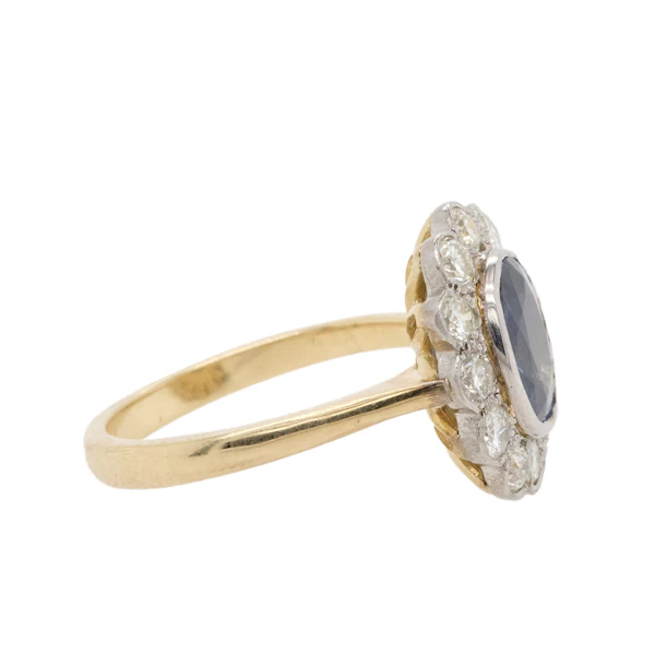 Sapphire Diamond Cluster Ring - image 3