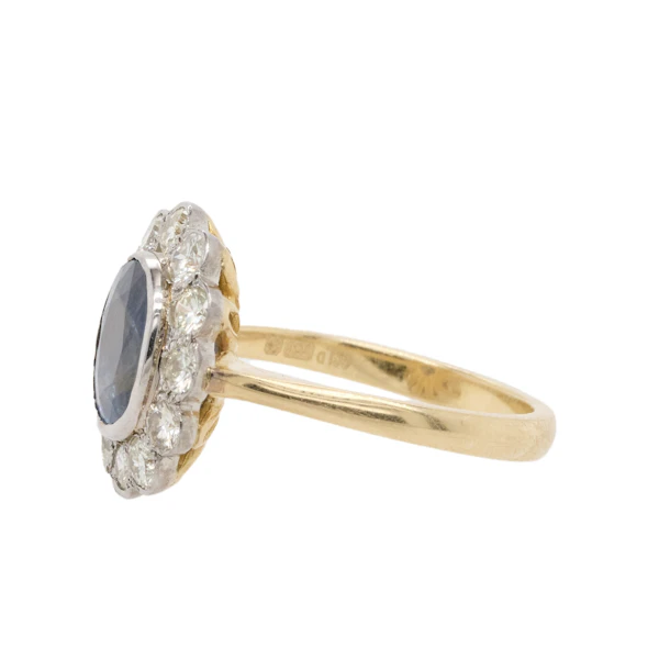 Sapphire Diamond Cluster Ring - image 6