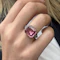 Georgian Spinel Basket Ring - image 2