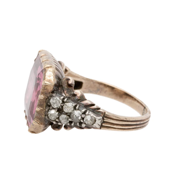 Georgian Spinel Basket Ring - image 5